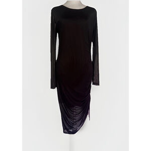 INC International Concepts Women's Black Ruched Drawstring Dress Size XL